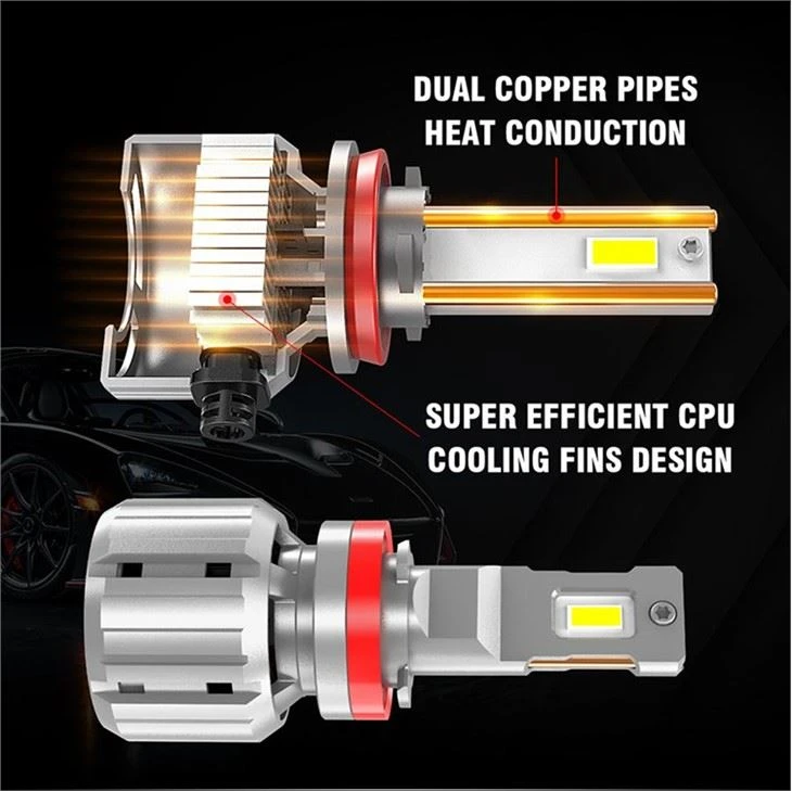 65W Top Quality Fan LED Headlight Bulb LED Car Light 9012