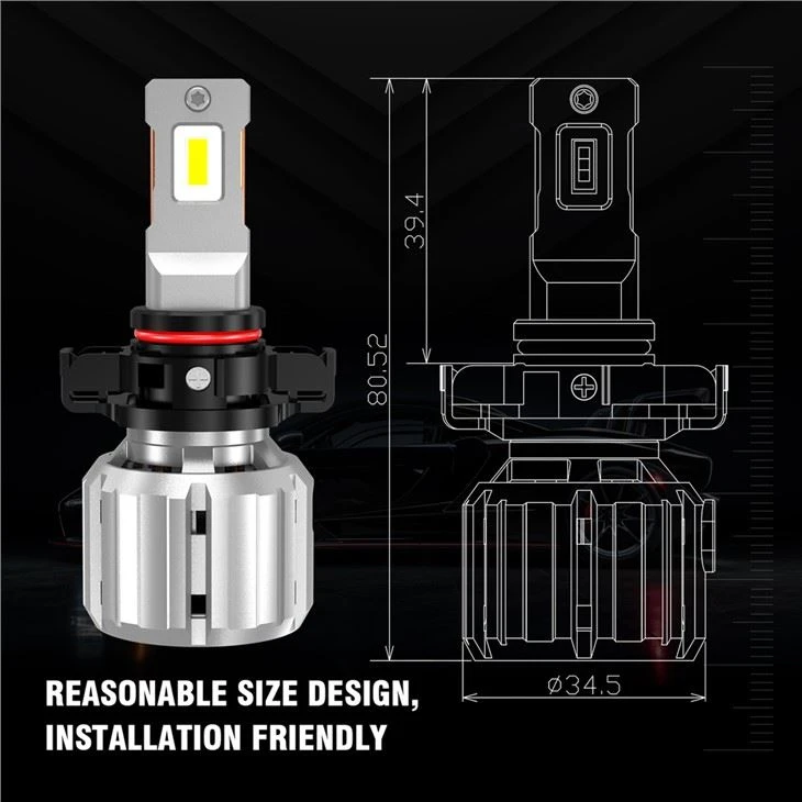 65W Top Quality Fan LED Headlight Bulb LED Car Light 9012